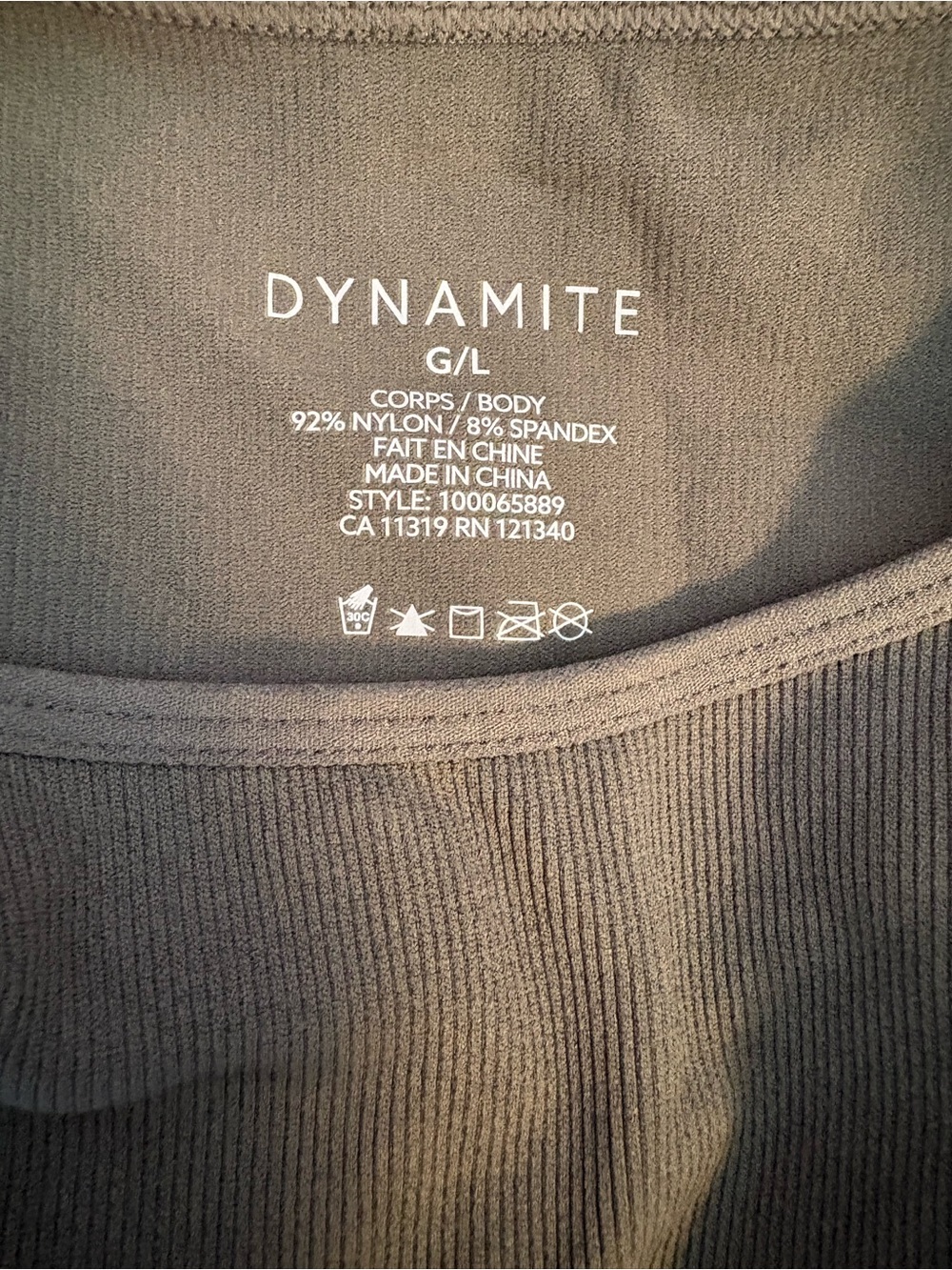 Dynamite Olive Ribbed High-Neck Cropped Tank - Picture 3 of 3
